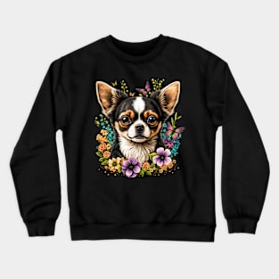 Chihuahua and Butterflies Crewneck Sweatshirt